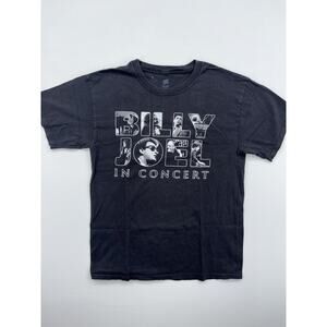 Billy Joel in Concert T-shirt Men's Size Medium Double Sided Black Shirt